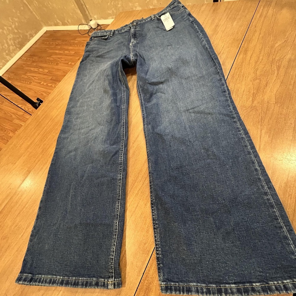 Lauren Ralph Lauren Wide Leg Jeans Womens 18W Blue Medium Wash Relaxed Fit Denim